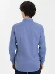 Серый рубашка мужская с длинным рукавом, приталенная Slim Fit