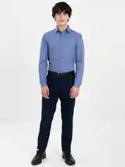 Серый рубашка мужская с длинным рукавом, приталенная Slim Fit