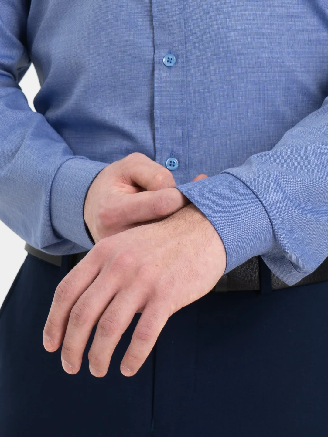 Серый рубашка мужская с длинным рукавом, приталенная Slim Fit