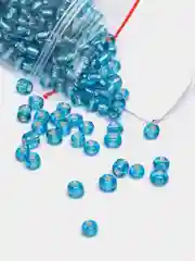Голубой бисер крупный, стеклянный, 6/0, 4 мм, бисер разноразмерный