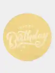 Украшение для торта круглое золотое "Happy Birthday"