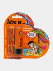 Бальзам для губ Love is "Апельсин-Бабл гам" увлажняющий, с жевательной резинкой в подарок
