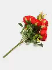 Алый букет из искусственных роз, 7 бутонов, длина 50 см