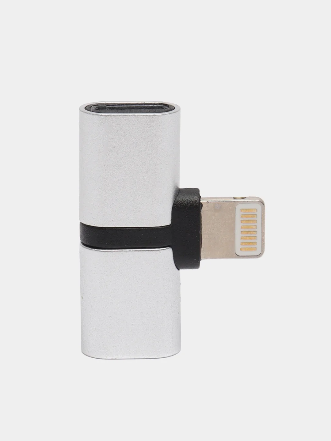 Серебряный переходник на iPhone 8 pin(m) - 2x 8 pin(f) зарядка+музыка КОМПАКТНЫЙ, СТАБИЛЬНЫЙ СИГНАЛ