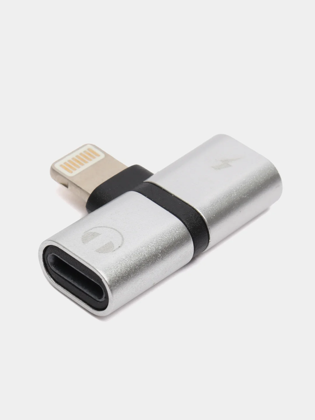 Серебряный переходник на iPhone 8 pin(m) - 2x 8 pin(f) зарядка+музыка КОМПАКТНЫЙ, СТАБИЛЬНЫЙ СИГНАЛ