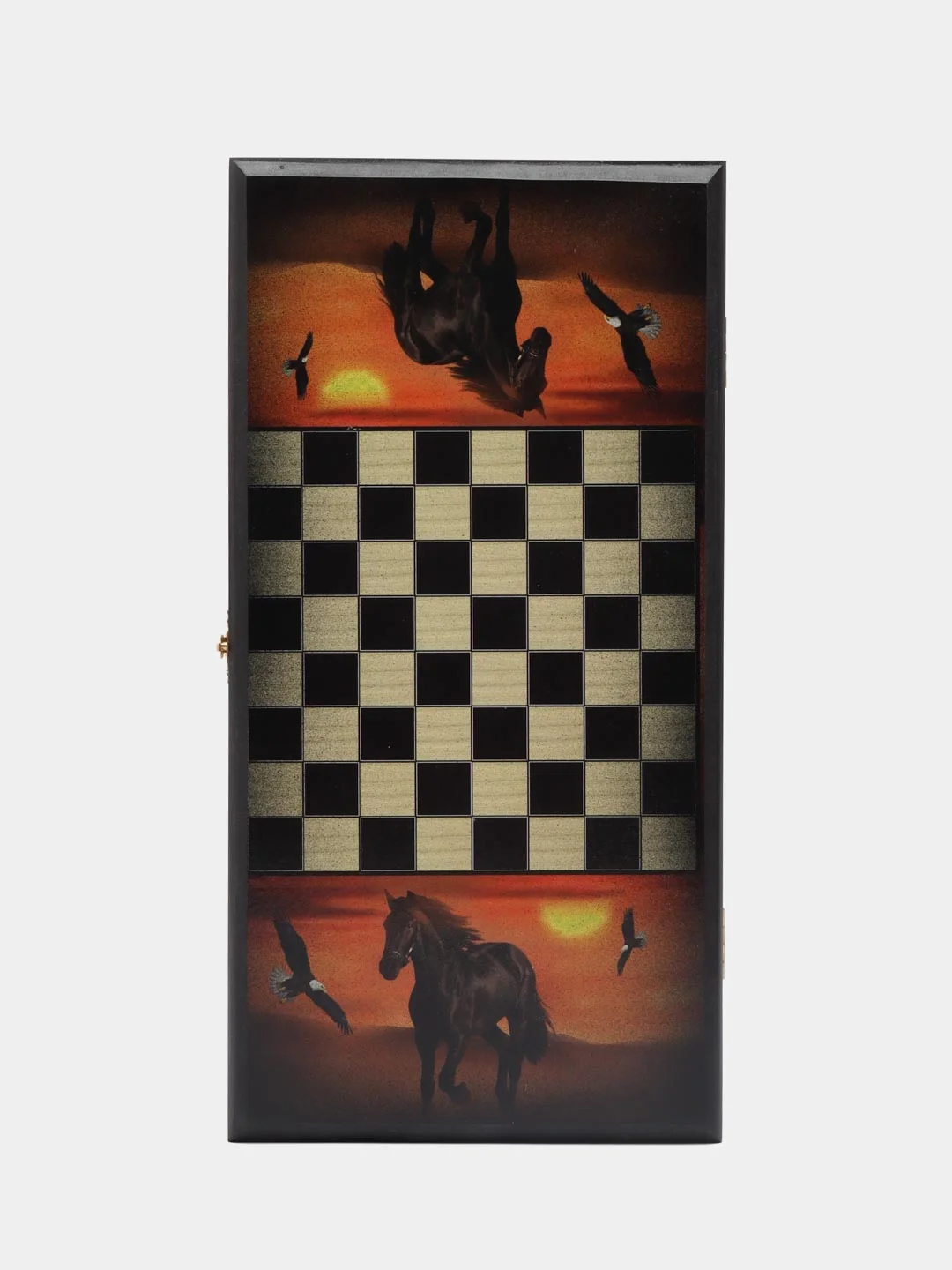 Нарды "Жеребец", деревянная доска 40 x 40 см, с полем для игры в шашки