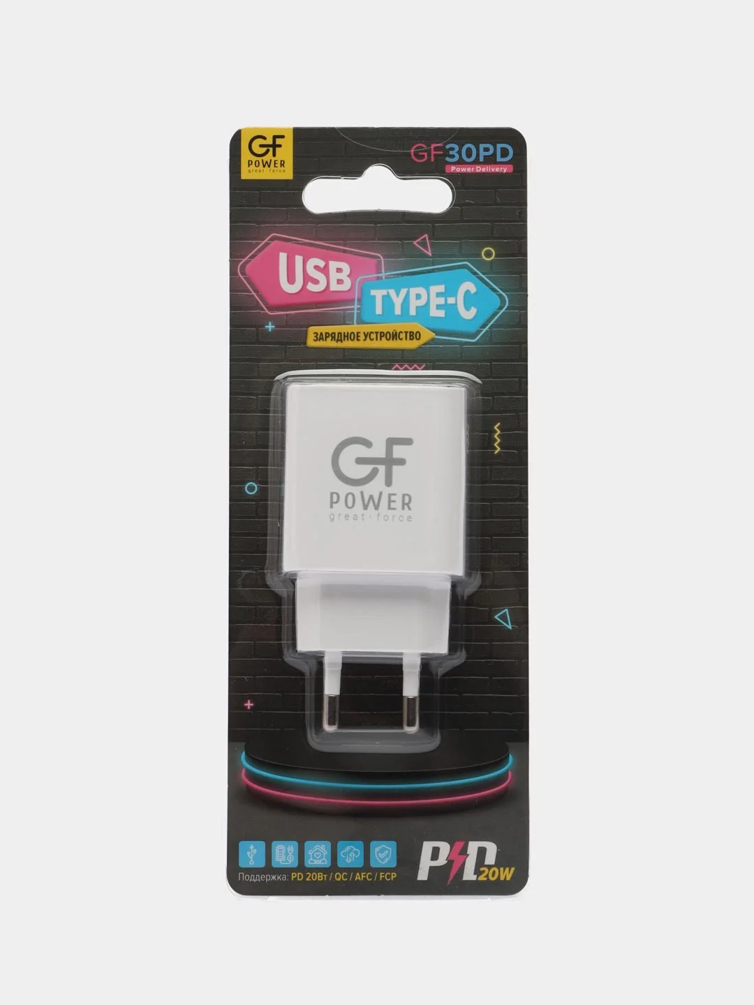 Сетевое зарядное устройство GFPower GF30PD, Type-C (PD 20Вт)