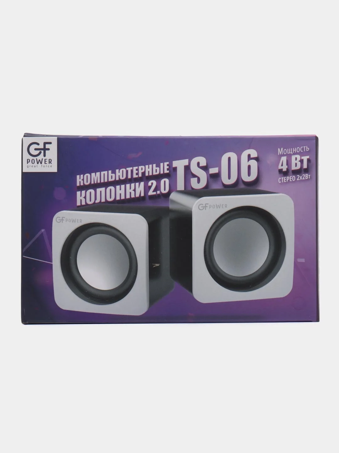 Белый колонки для компьютера GFPoWeR TS-06, 2.0, 4Вт, питание от USB