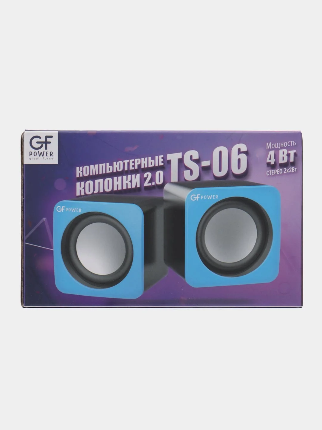 Синий колонки для компьютера GFPoWeR TS-06, 2.0, 4Вт, питание от USB