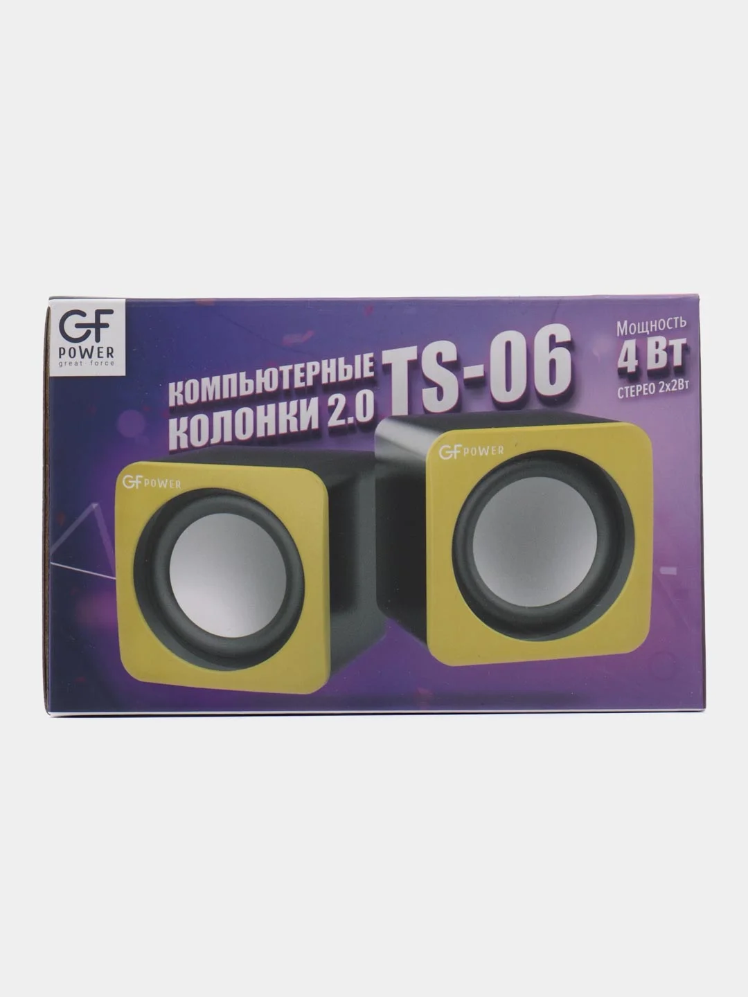 Желтый колонки для компьютера GFPoWeR TS-06, 2.0, 4Вт, питание от USB