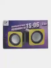 Желтый колонки для компьютера GFPoWeR TS-06, 2.0, 4Вт, питание от USB