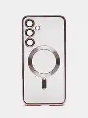 Тёмно-розовый чехол накладка c защитой камеры для Samsung S24 Ulta, S24 Plus, S24  MagSafe магнит