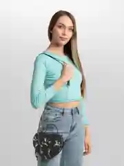Мятный женская сумка "Сердце", через плечо, цветочная