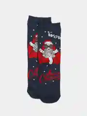 Синий меланж носки новогодние мужские, новогодние носки мужские, носки новогодние, носки мужские хлопок