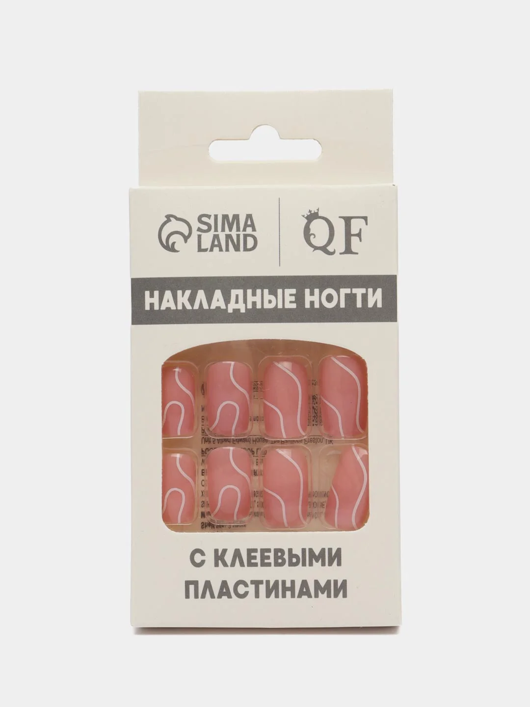 Накладные ногти Lines, форма мягкий квадрат, с клеевыми пластинами, 24 штуки
