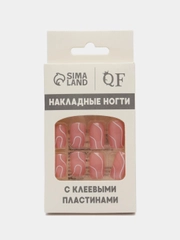 Накладные ногти Lines, форма мягкий квадрат, с клеевыми пластинами, 24 штуки