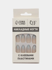 Накладные ногти French, форма миндаль, с клеевыми пластинами, 24 штуки