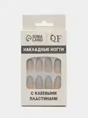 Накладные ногти French, форма миндаль, с клеевыми пластинами, 24 штуки