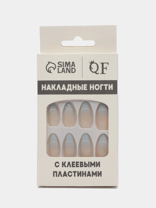 Накладные ногти French, форма миндаль, с клеевыми пластинами, 24 штуки