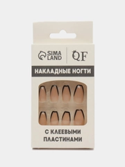 Накладные ногти Franch, форма балерина, с клеевыми пластинами, 12 штук с клеевыми пластинами. Форма - балерина