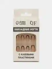 Накладные ногти Franch, форма балерина, с клеевыми пластинами, 12 штук с клеевыми пластинами. Форма - балерина