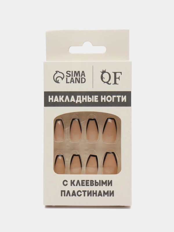 Накладные ногти Franch, форма балерина, с клеевыми пластинами, 12 штук с клеевыми пластинами. Форма - балерина