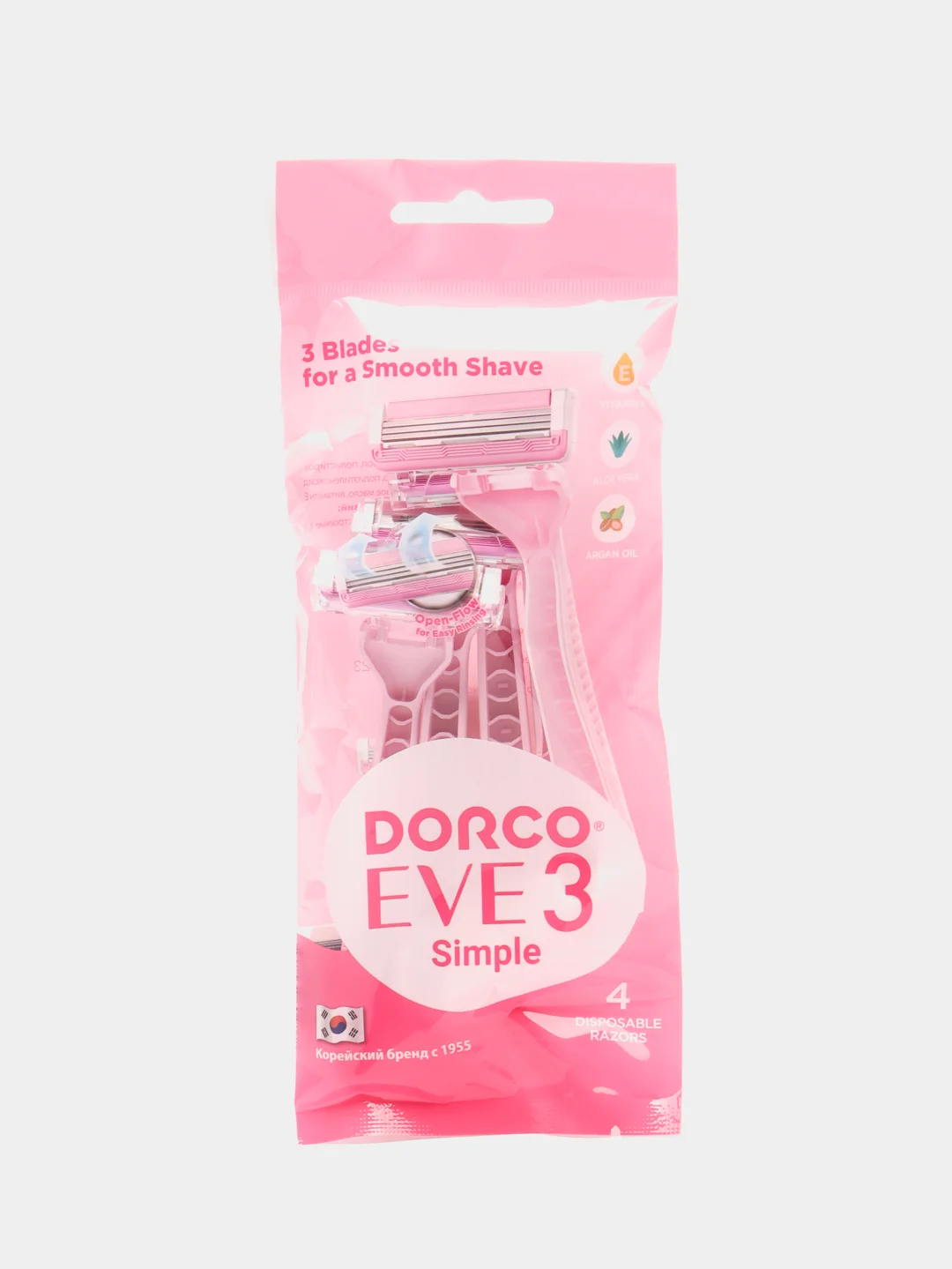 DORCO ЕVE 3 Женский одноразовый станок (4 шт.) 3 лезвия