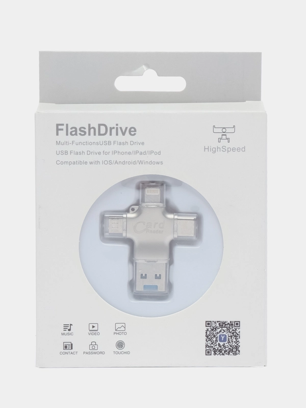 Картридер Type-C, 8 pin, microSD, USB, переходник OTG, ВЫСОКАЯ СКОРОСТЬ ПЕРЕДАЧИ