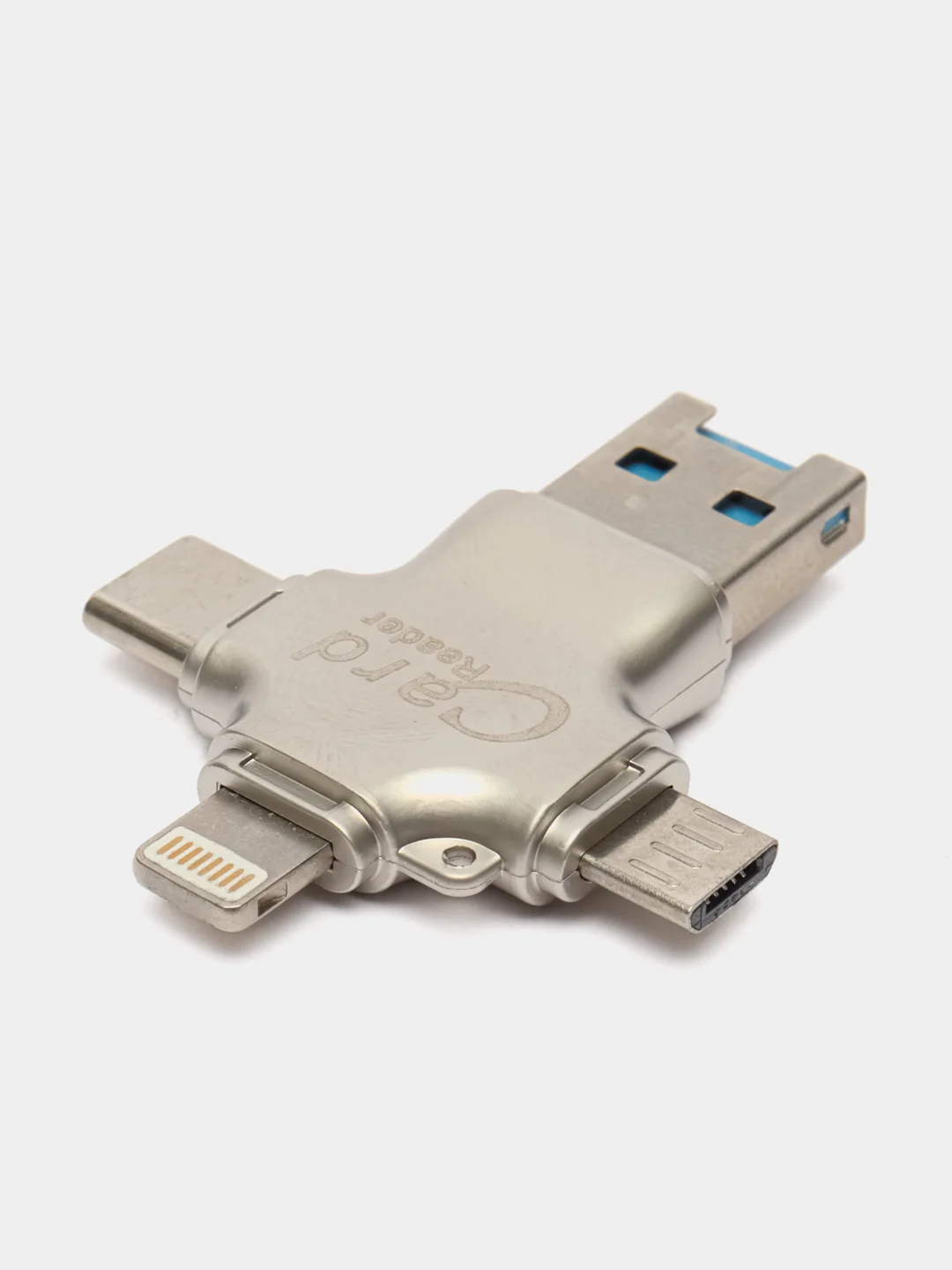 Картридер Type-C, 8 pin, microSD, USB, переходник OTG, ВЫСОКАЯ СКОРОСТЬ ПЕРЕДАЧИ