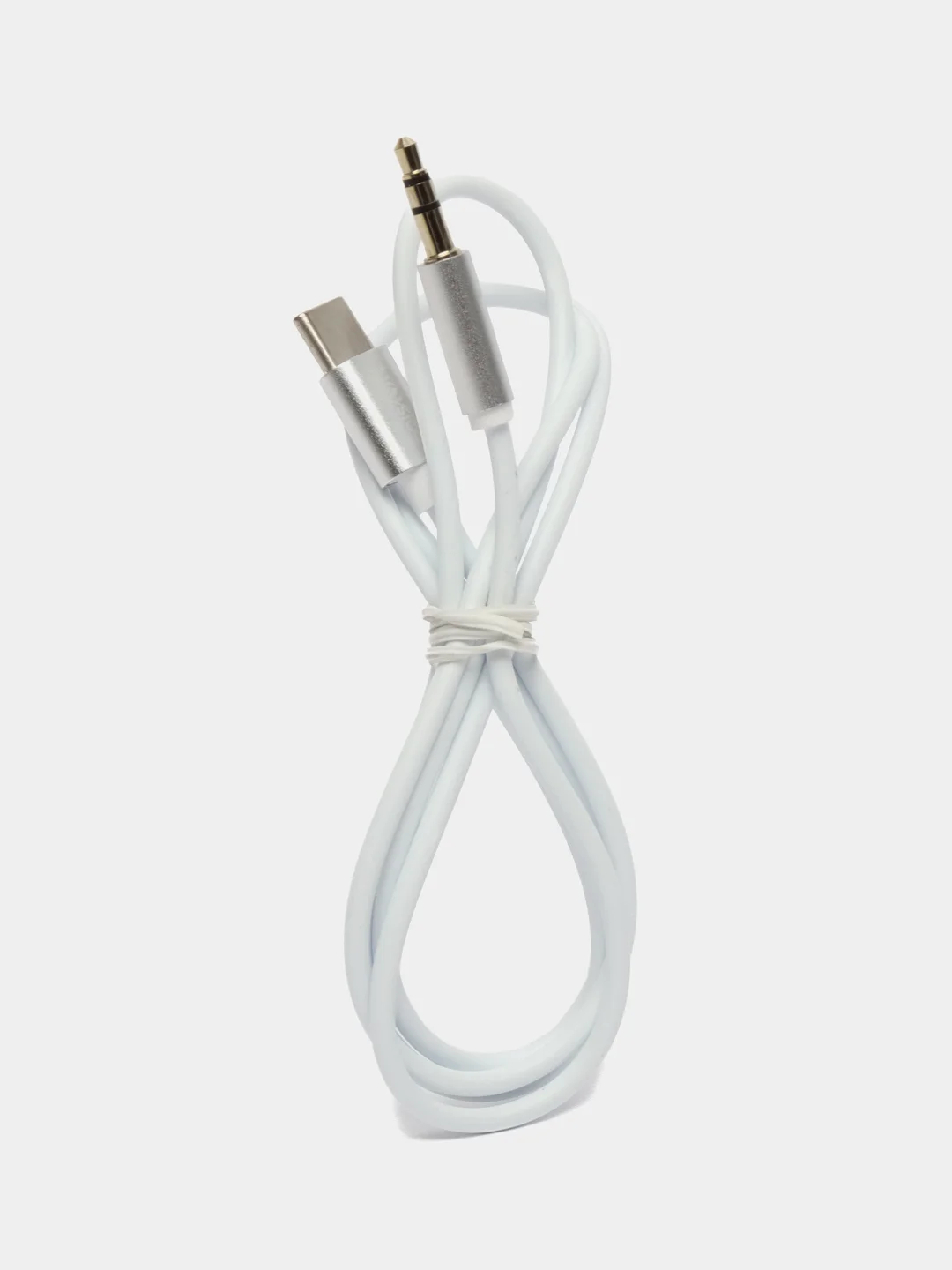 Белый кабель AUX Jack 3.5 mm - Type-C FaisON P-9, Аудиокабель 1 м