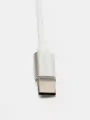 Белый кабель AUX Jack 3.5 mm - Type-C FaisON P-9, Аудиокабель 1 м