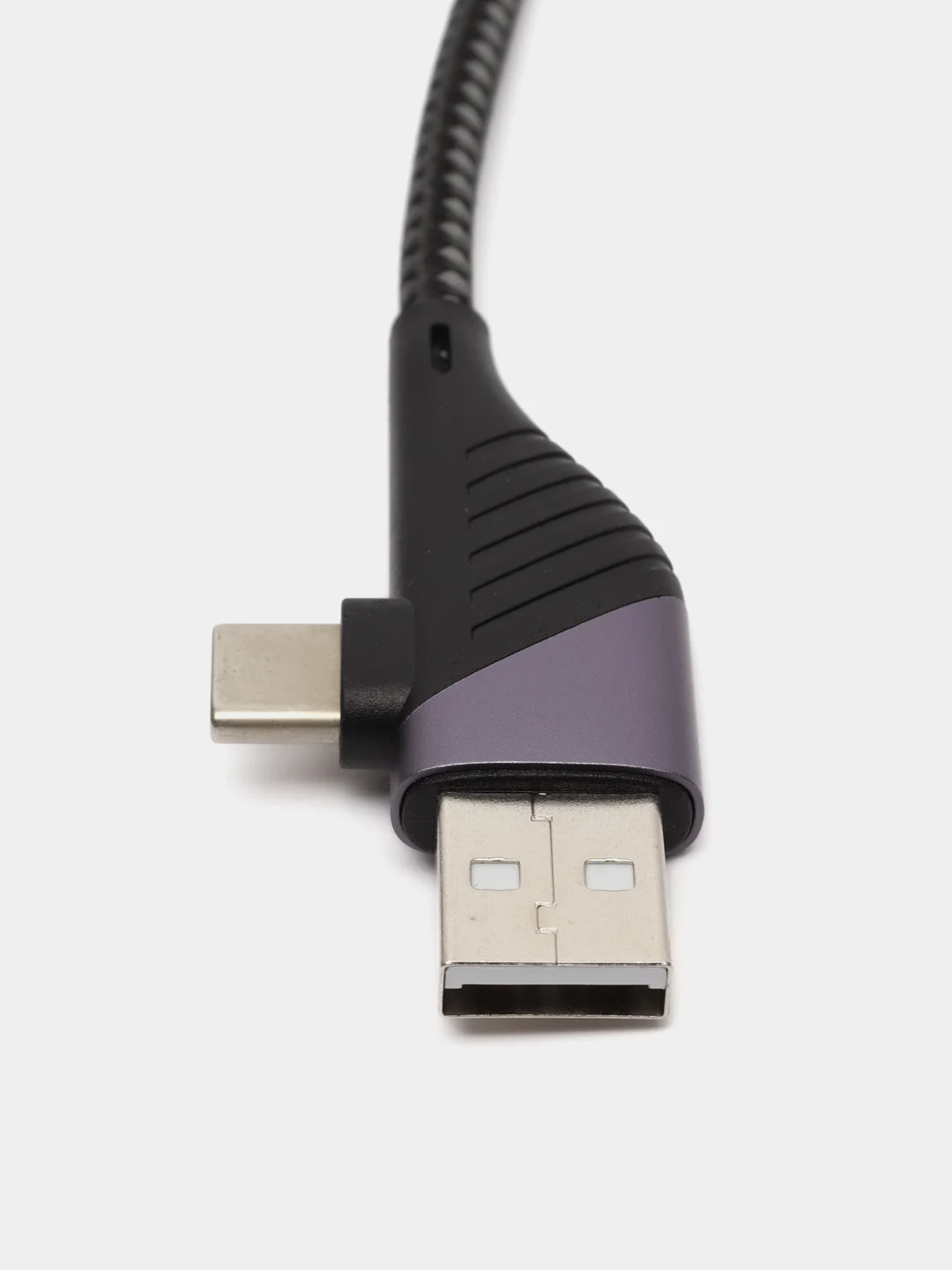 Черный кабель USB, Type-C - 8 pin, Type-C HOCO U95, 1.2м, 2.4A, 20Вт УНИКАЛЬНЫЙ Г-образный КАБЕЛЬ
