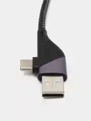 Черный кабель USB, Type-C - 8 pin, Type-C HOCO U95, 1.2м, 2.4A, 20Вт УНИКАЛЬНЫЙ Г-образный КАБЕЛЬ