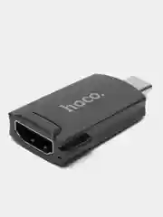 Черный адаптер hoco UA19, переходник Type-C - HDMI, 4K 30Hz, КОМПАКТНЫЙ, СТАБИЛЬНЫЙ СИГНАЛ