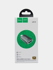 Адаптер hoco UA19, переходник Type-C - HDMI, 4K 30Hz, КОМПАКТНЫЙ, СТАБИЛЬНЫЙ СИГНАЛ