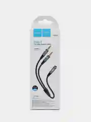 Кабель AUX 2xJack 3.5mm на Jack 3.5mm hoco UPA21, РАЗВЕТВИТЕЛЬ ДЛЯ НАУШНИКОВ И МИКРОФОНА