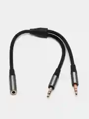 Кабель AUX 2xJack 3.5mm на Jack 3.5mm hoco UPA21, РАЗВЕТВИТЕЛЬ ДЛЯ НАУШНИКОВ И МИКРОФОНА
