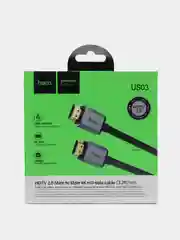 Кабель HDMI на HDMI 2.0 для мультимедии Hoco US03, 4K HD, 18Gbps, 3840х2160, 1/2/3 метра