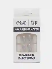 Накладные ногти Zebra, форма мягкий квадрат, с клеевыми пластинами, 24 штуки