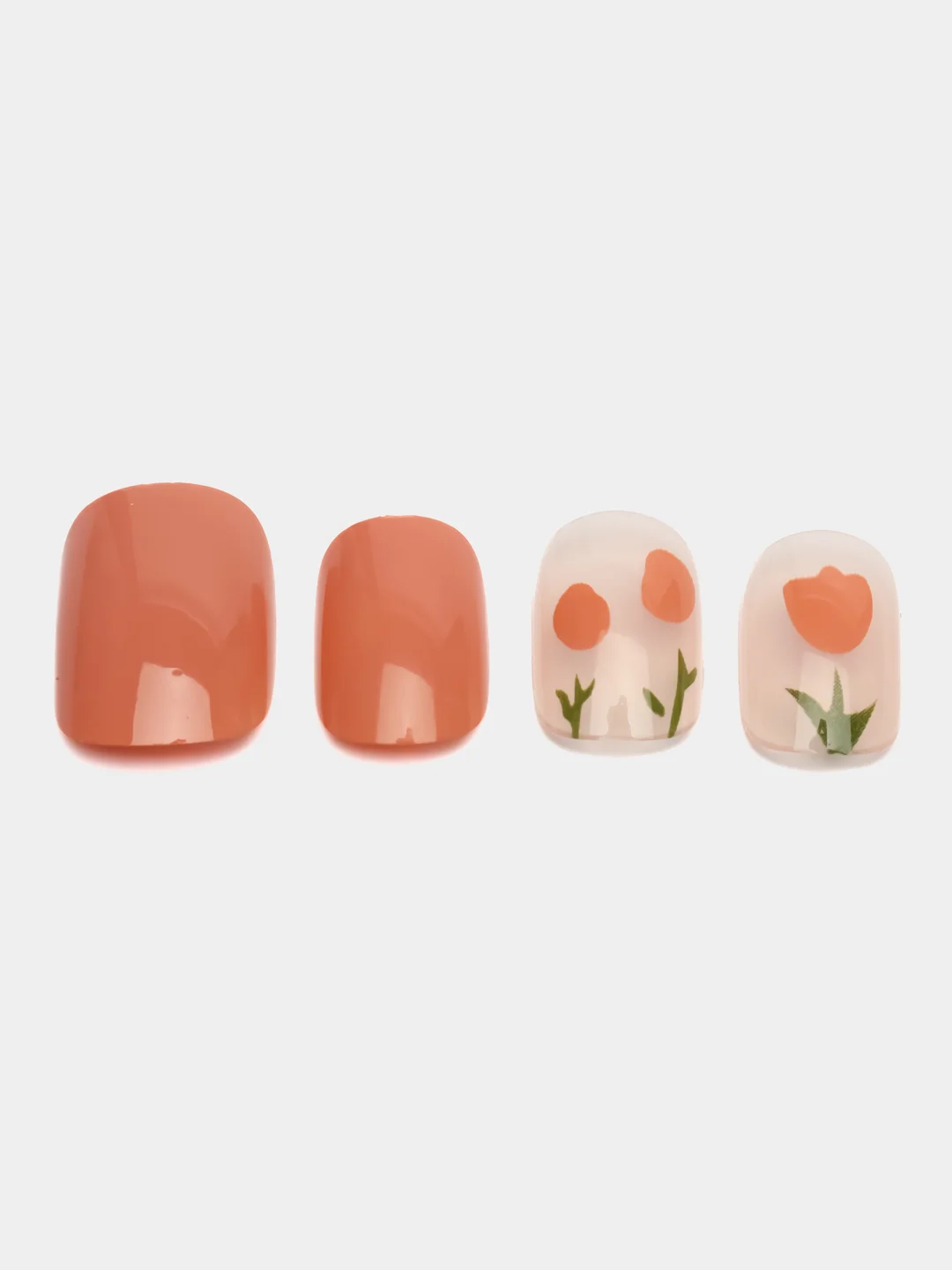 Накладные ногти Flower, форма мягкий квадрат, с клеевыми пластинами, 12 штук