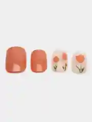Накладные ногти Flower, форма мягкий квадрат, с клеевыми пластинами, 12 штук