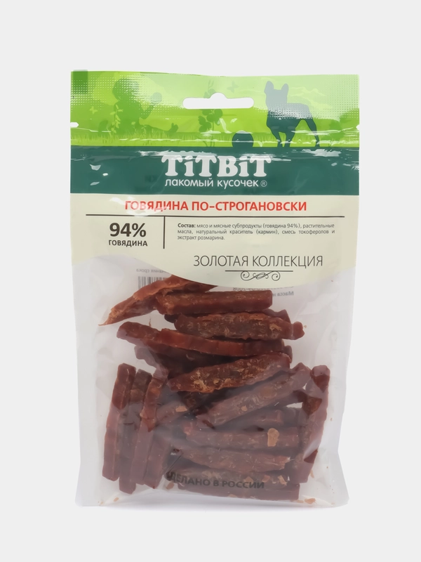 Лакомство для собак всех пород TiTBiT Говядина по-строгановски, Золотая коллекция, 80 г