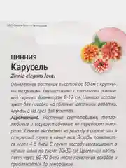 Семена цветов Цинния "Карусель", набор 1 и 2 пак, 0,2 г