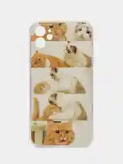 Бежевый меланж чехол для iPhone 11 12 13 14 15 Pro Max 7 8 XR X XS Plus с принтом айфон прозрачный коты