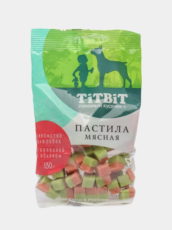 Лакомство для собак TiTBiT Пастила мясная с говядиной и яблоком 130 г