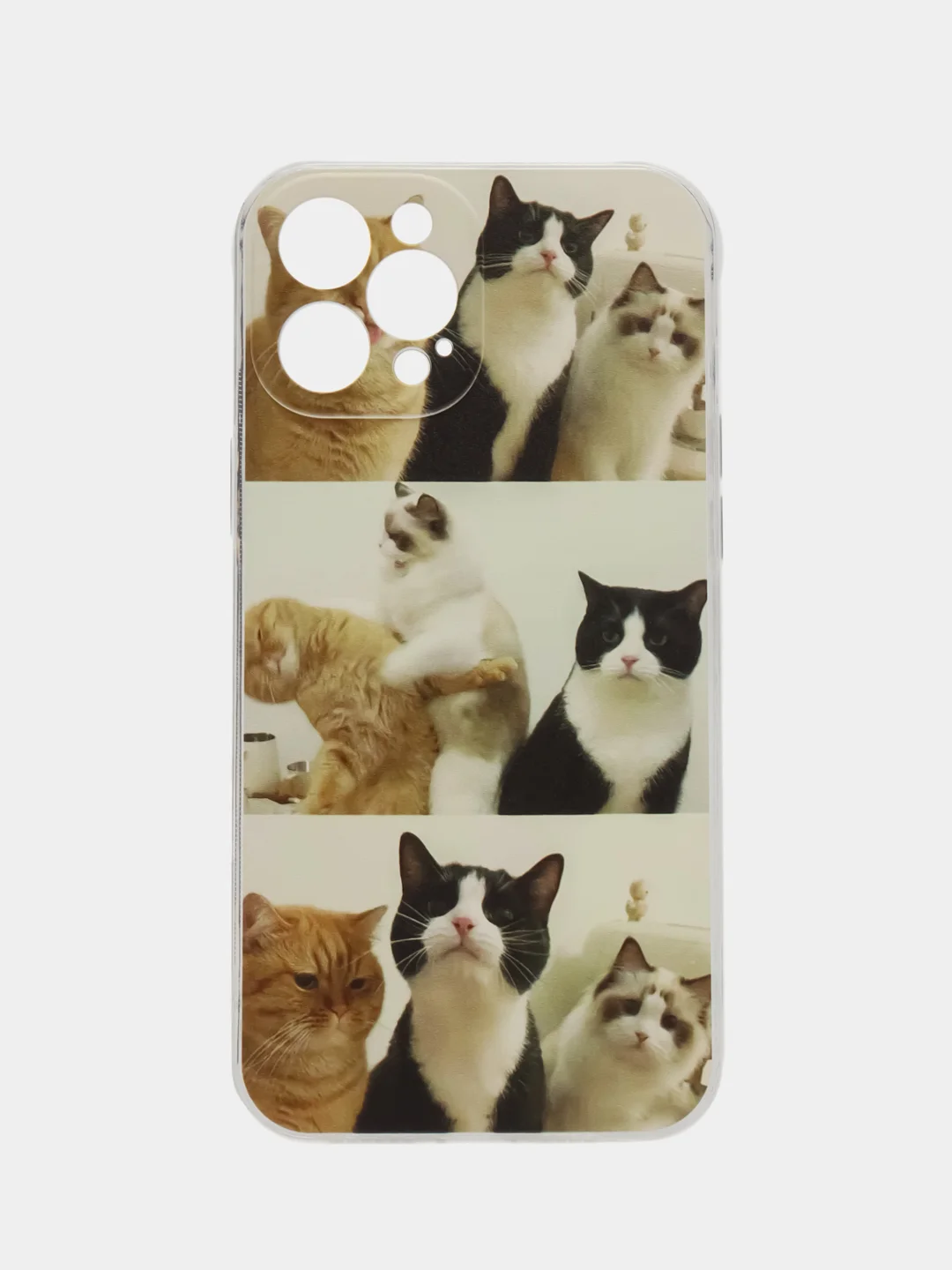 Черный чехол для iPhone 11 12 13 14 15 Pro Max 7 8 XR X XS Plus с принтом айфон прозрачный коты