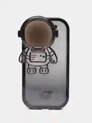 Черный чехол для iPhone 15 Pro Max, 15 Pro, 11, 12, 13, 14, 14 Pro, 13 Pro, 12 Pro АСТОРОНАВТ