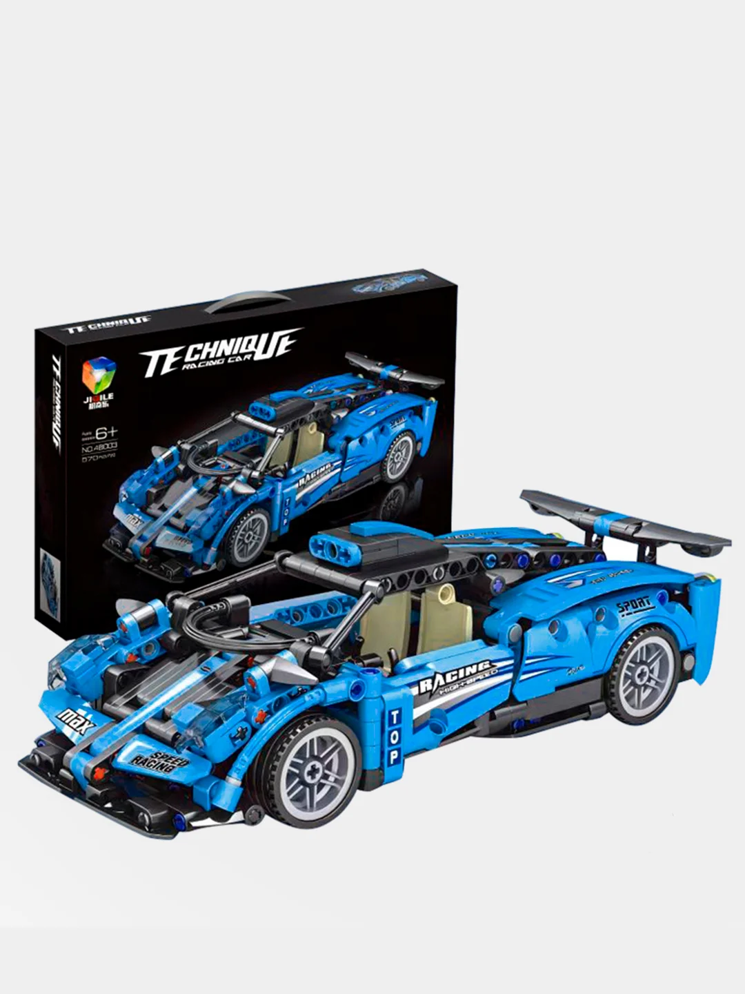 Синий конструктор-техник "Technique Car" с инерционным механизмом