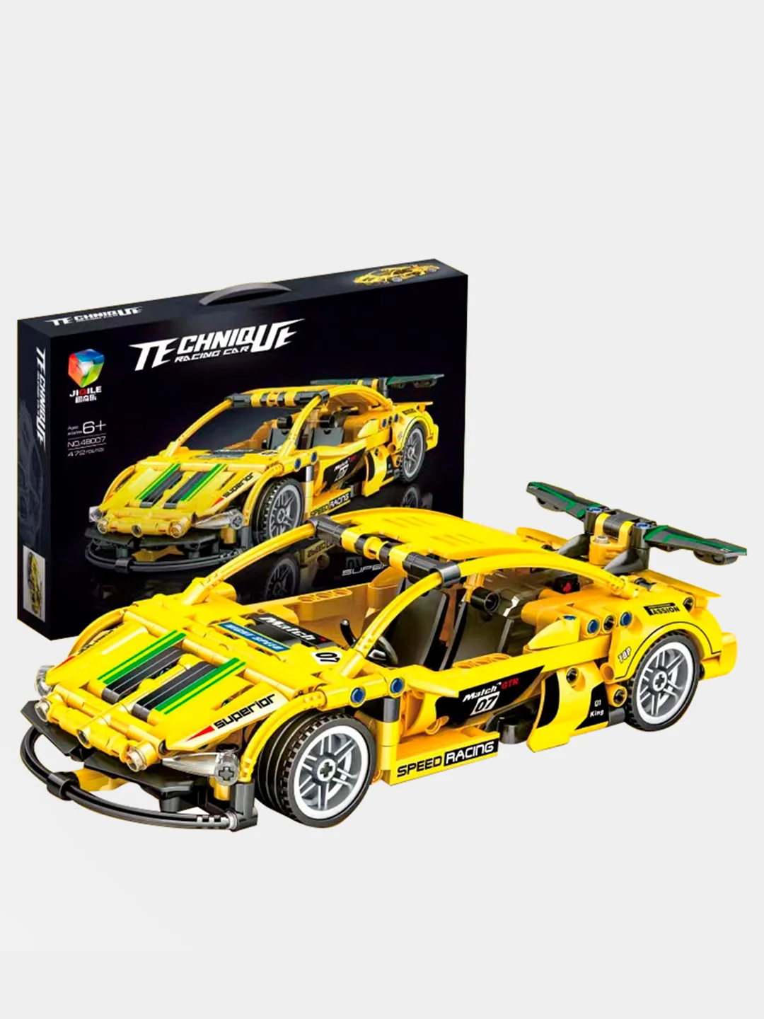 Желтый конструктор-техник "Technique Car" с инерционным механизмом