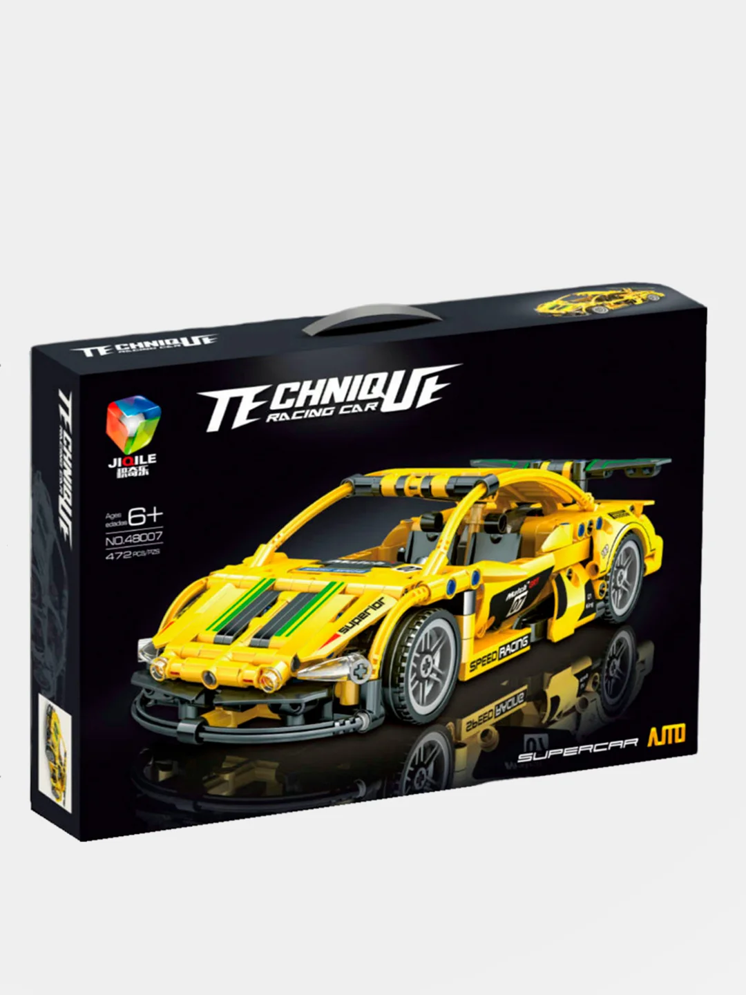 Желтый конструктор-техник "Technique Car" с инерционным механизмом
